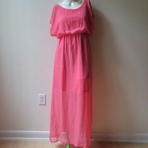 Pinc Flowy Sheer Dress